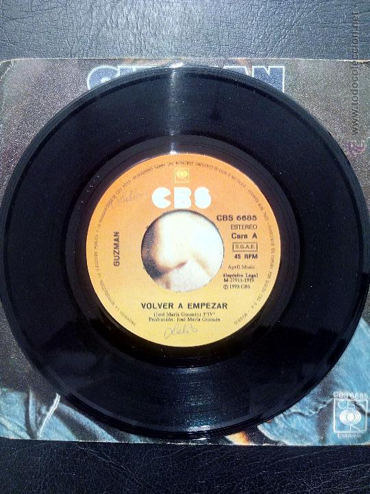 Discos de vinilo: SINGLE GUZMAN - VOLVER A EMPEZAR - JULIA - CBS 1978. - Foto 3