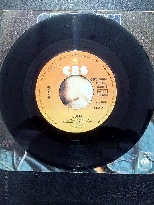 Discos de vinilo: SINGLE GUZMAN - VOLVER A EMPEZAR - JULIA - CBS 1978. - Foto 4
