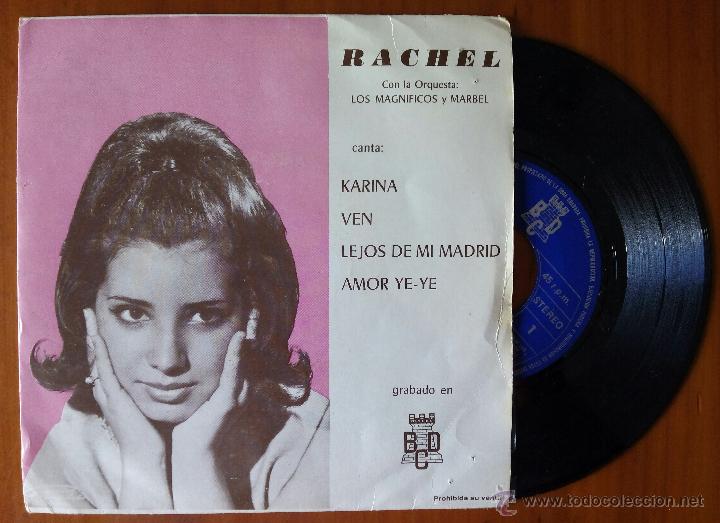 Discos de vinilo: RACHEL CON LOS MAGNIFICOS, KARINA +3 (BCD 1971) SINGLE EP ESPAÑA- AMOR YE-YE, VEN LEJOS DE MI MADRID - Foto 1 - 50633896
