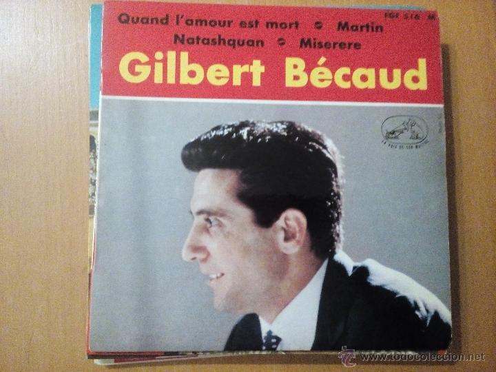 Discos de vinilo: GILBERT BECAUD QUAND L&acute;AMOUR EST MORT EP - Foto 1