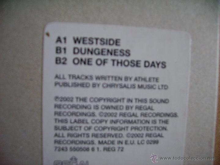 Discos de vinilo: ATHLETE ----  WESTSIDE- 10 INCH - Foto 2
