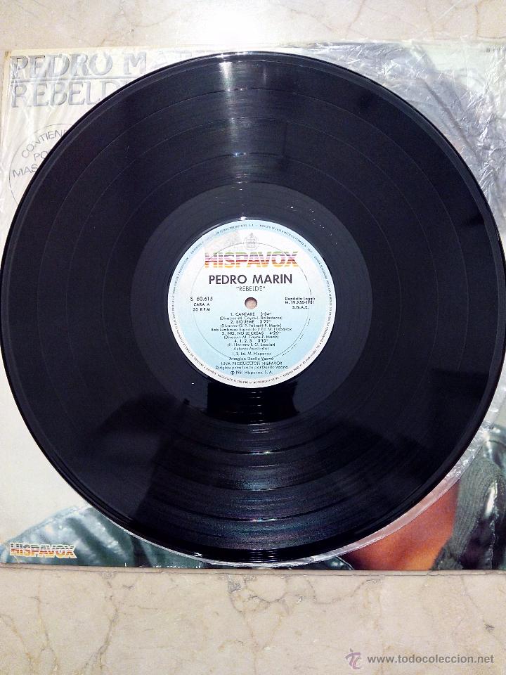 Discos de vinilo: LP PEDRO MAR&Iacute;N - REBELDE - HISPAVOX 1981 - SIN P&Oacute;STER. - Foto 4