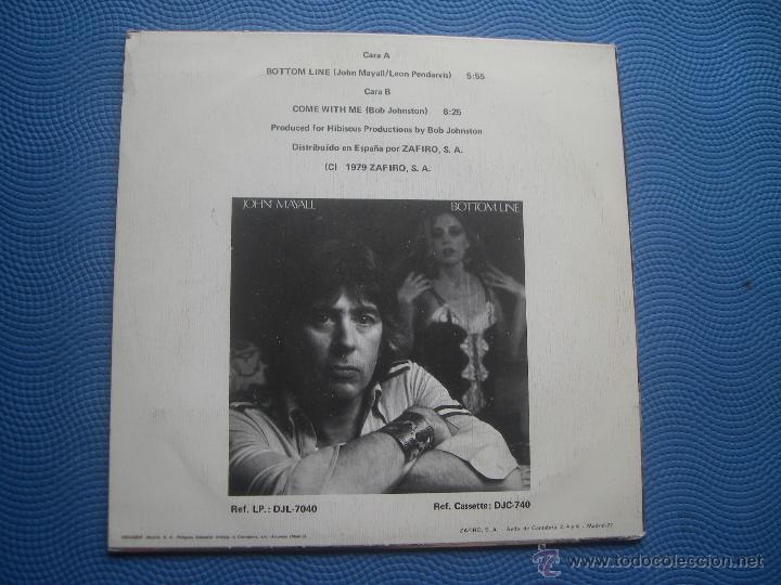 Discos de vinilo: JOHN MAYALL BOTTOM LINE SINGLE SPAIN 1979   PDELUXE - Foto 2