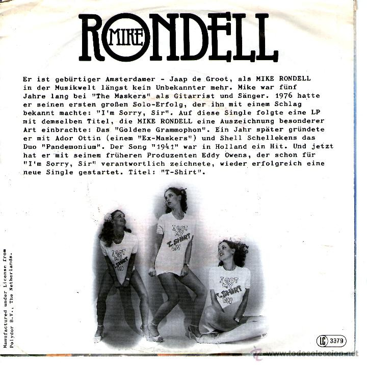 Discos de vinilo: MIKE RONDELL - T-SHIRT - Foto 2