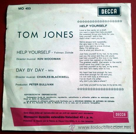 Discos de vinilo: TOM JONES . HELP YOURSELF / DAY BY DAY - Foto 2