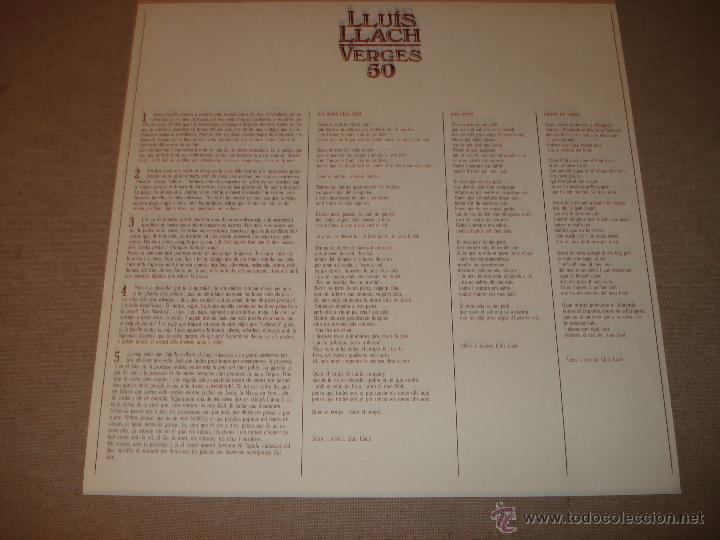 Discos de vinilo: LLUIS LLACH - VERGES 50 - Foto 4