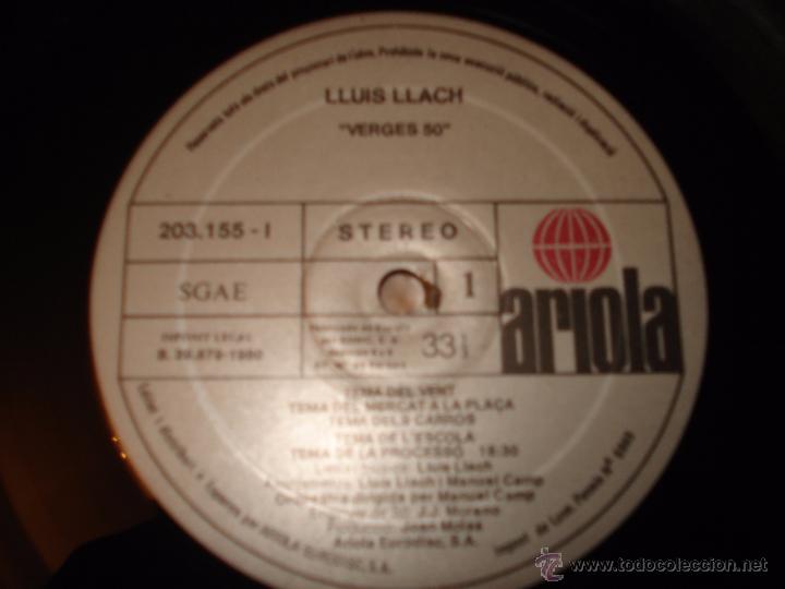 Discos de vinilo: LLUIS LLACH - VERGES 50 - Foto 5