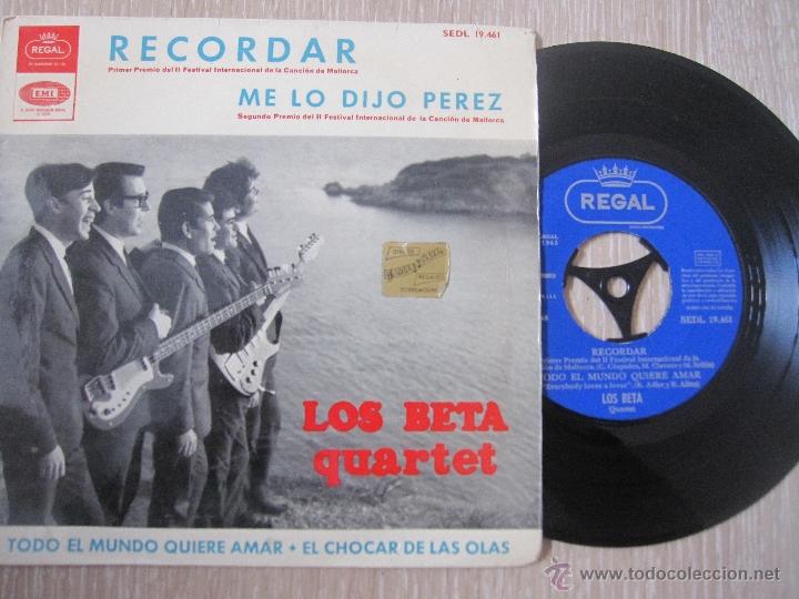 Discos de vinilo: LOS BETA QUARTET `Recordar` 1965 - Foto 1