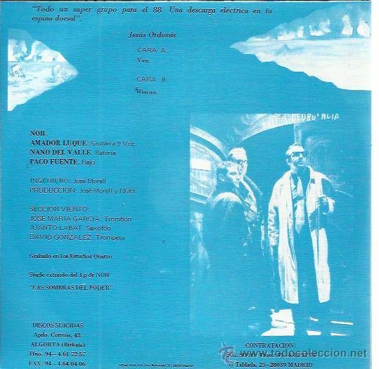Discos de vinilo: NOH Sg DISCOS SUICIDAS 1988 las sombras del poder/ himno - Foto 2
