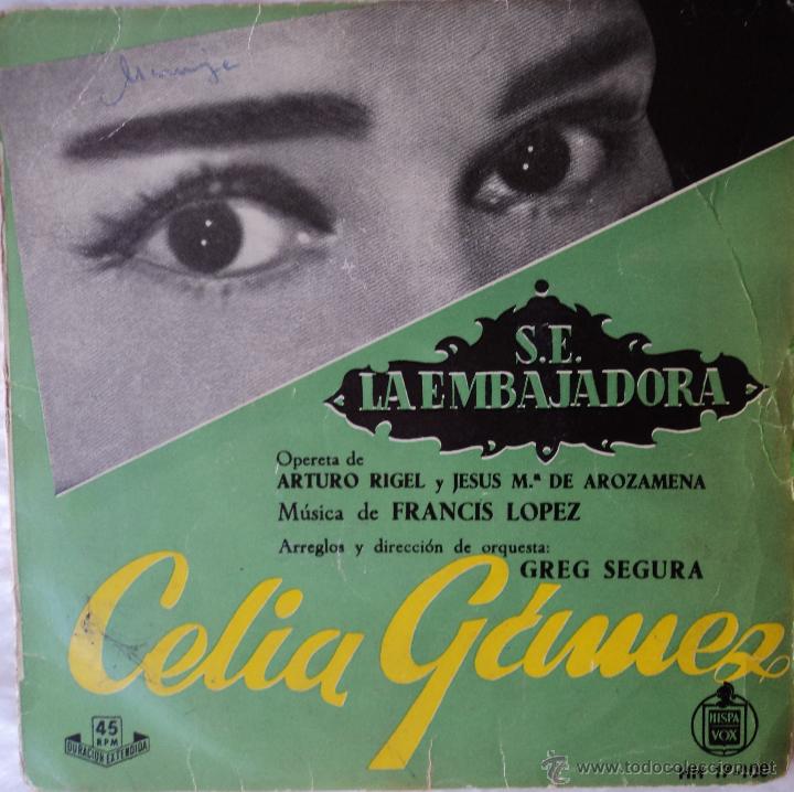 Discos de vinilo: Celia G&aacute;mez - S. E. La Embajadora - Edici&oacute;n de 1959 de Espa&ntilde;a - Foto 1