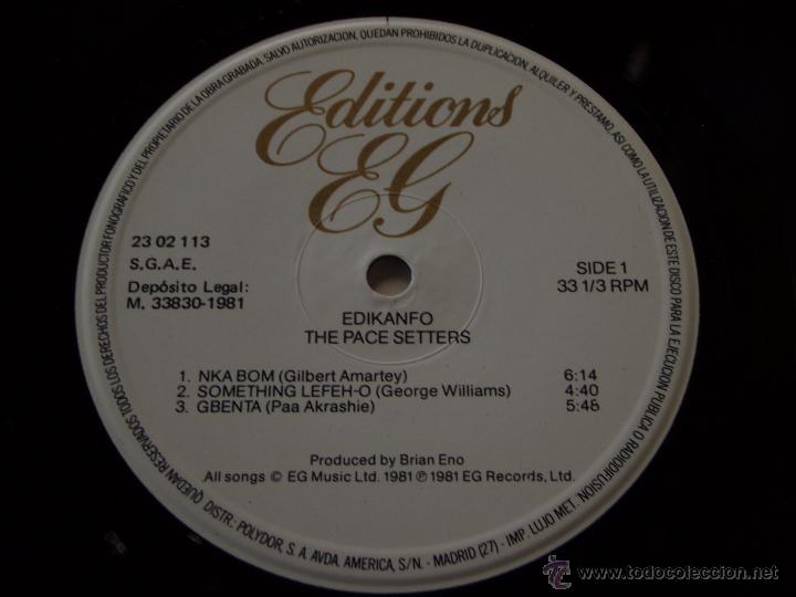 Discos de vinilo: Edikanfo &ndash; The Pace Setters SPAIN 1981 EDITIONS EG* - Foto 5