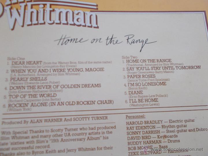 Discos de vinilo: SLIM WHITMAN. HOME ON THE RANGE - Foto 2