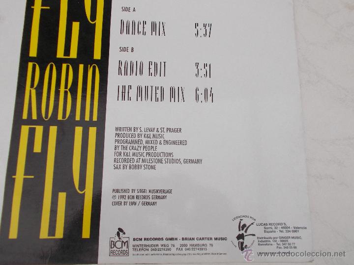 Discos de vinilo: FLY ROBIN FLY MAXI 12 - Foto 3
