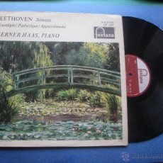 Discos de vinilo: BEETHOVEN WERNER HASS PIANO SONATAS LP FRANCIA 1962 PDELUXE