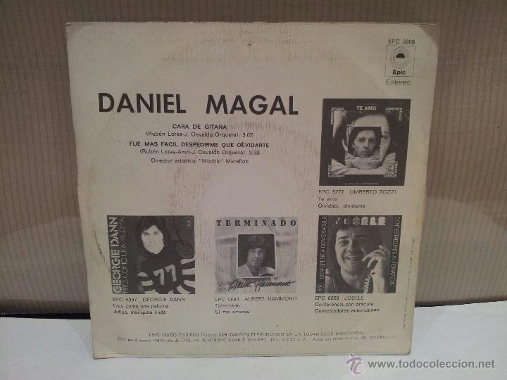 Discos de vinilo: singles daniel magal a&ntilde;o 1978 cara de gitana - Foto 2