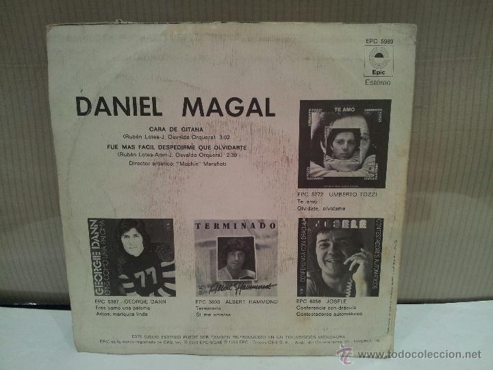 Discos de vinilo: singles daniel magal a&ntilde;o 1978 cara de gitana - Foto 2