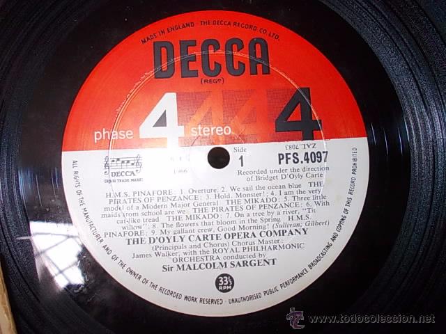 Discos de vinilo: Gilbert Sullivan Spectacular, Decca PFS 4097, 1.963 - Foto 3