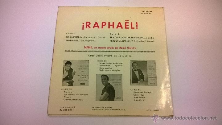 Discos de vinilo: Raphael.Tu,cupido.EP.ESPA&Ntilde;A 1962.PHILIPS. - Foto 2