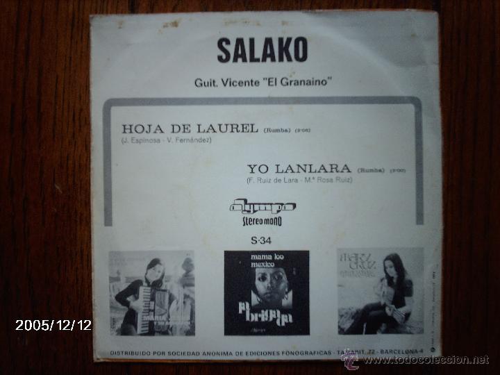 Discos de vinilo: salako  -  hoja de laurel  +  yo lanlara - Foto 2