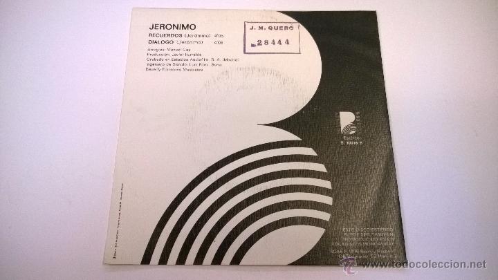 Discos de vinilo: Jer&oacute;nimo.Recuerdos.SINGLE.ESPA&Ntilde;A 1976.BEVERLY RECORDS. - Foto 2