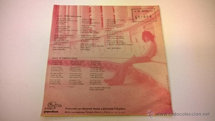 Discos de vinilo: Jer&oacute;nimo.Como Explicarte.SINGLE.ESPA&Ntilde;A 1974.GRUPO DIRESA. - Foto 2