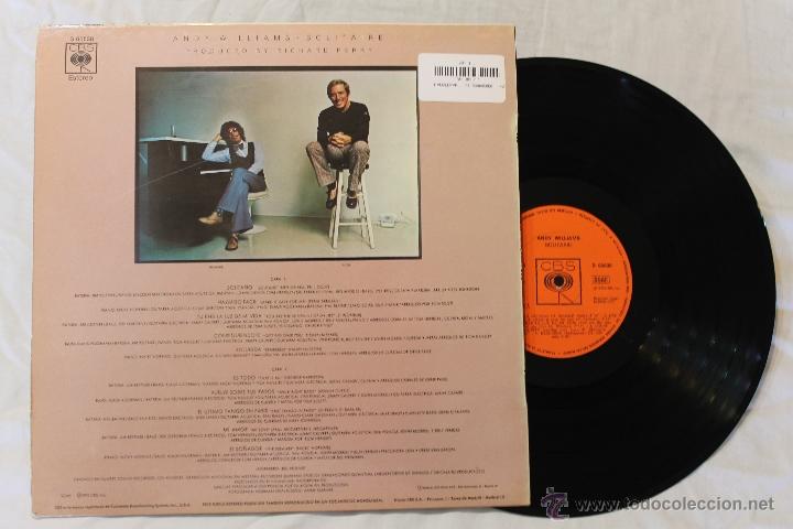 Discos de vinilo: ANDY WILLIAMS SOLITAIRE LP CBS 1973 MADE IN SPAIN - Foto 2