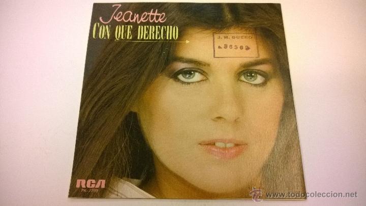 Discos de vinilo: Jeanette.Con que derecho.SINGLE.ESPA&Ntilde;A 1983.RCA. - Foto 2