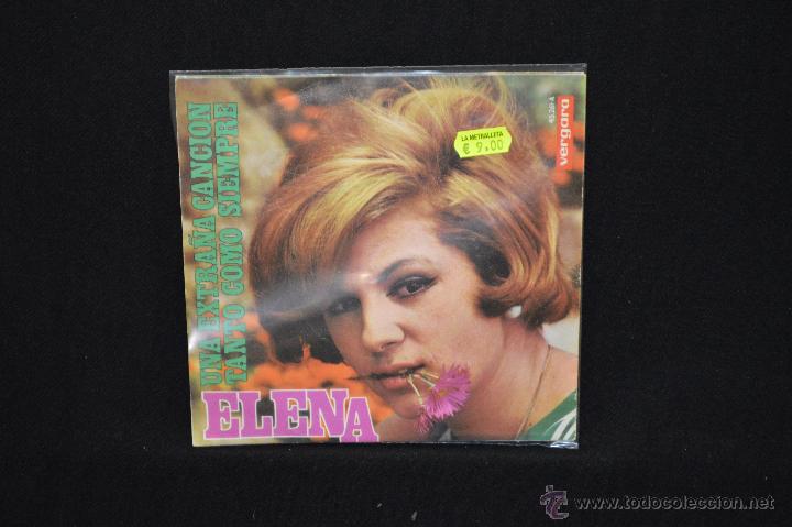 Discos de vinilo: ELENA - UNA EXTRA&Ntilde;A CANCION +1 - SINGLE - Foto 2