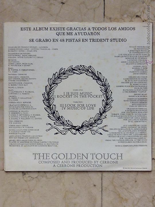 Discos de vinilo: MAXI SINGLE CERRONE IV - THE GOLDEN TOUCH - CBS 1978. - Foto 6