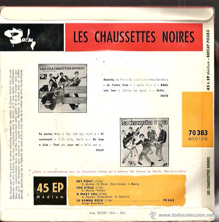 Discos de vinilo: EP LES CHAUSSETTES NOIRES : HEY PONY - Foto 2