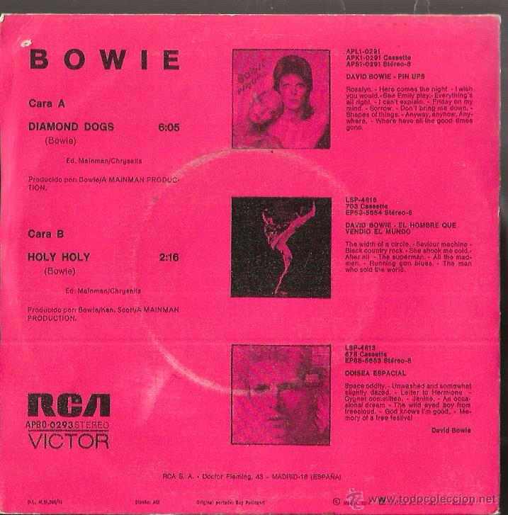Discos de vinilo: SG DAVID BOWIE : DIAMOND DOGS - Foto 2