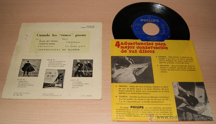 Discos de vinilo: Cuando los tunos pasan - Estudiantina de Madrid - 1960 Philips - Foto 2