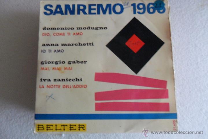 Discos de vinilo: SANREMO 1966 - DOMENICO MODUGNO -DIO + 4 EP 1966 - Foto 1
