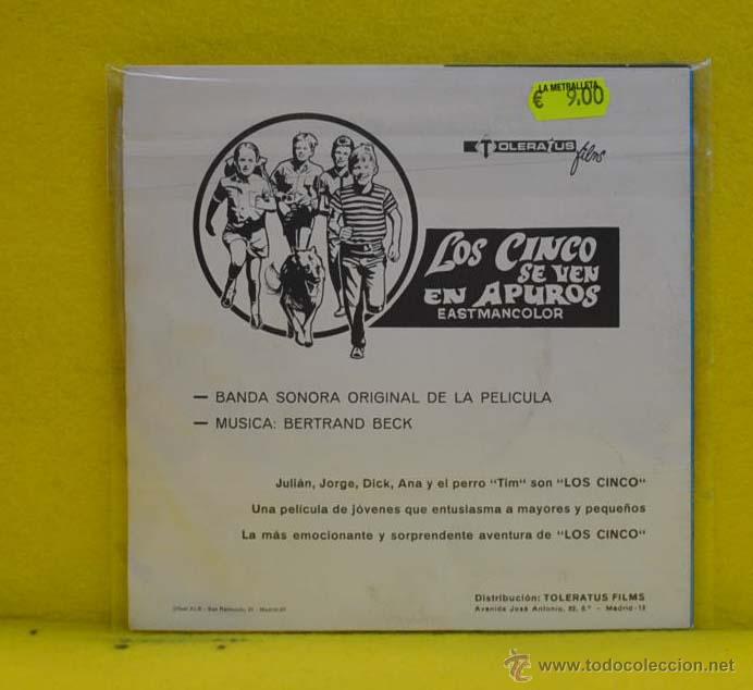 Discos de vinilo: BERTRAND BECK - LOS 5 SE VEN EN APUROS - BSO - SINGLE - Foto 2