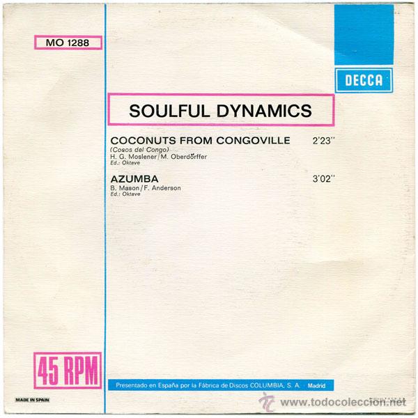 Discos de vinilo: Soulful Dynamics &ndash; Coconuts From Congovilla - Sg Spain 1972 - Decca MO 1288 - Foto 2