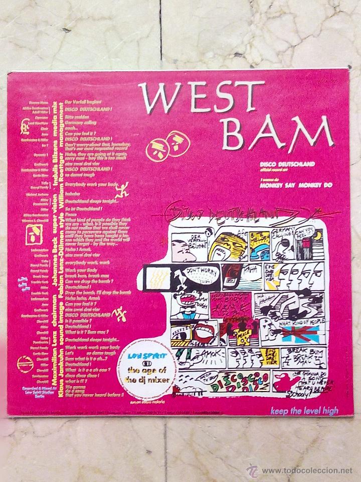 Discos de vinilo: MAXI SINGLE WESTBAM - DISCO DEUTSCHLAND - MONKEY SAY MONKEY DO - BASIC MIX 1989. - Foto 2
