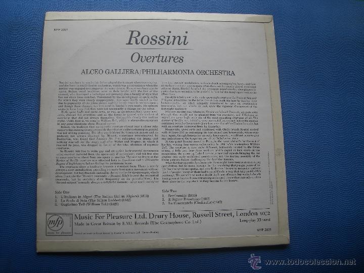 Discos de vinilo: ROSSINI OVERTURES lp uk PDELUXE - Foto 2
