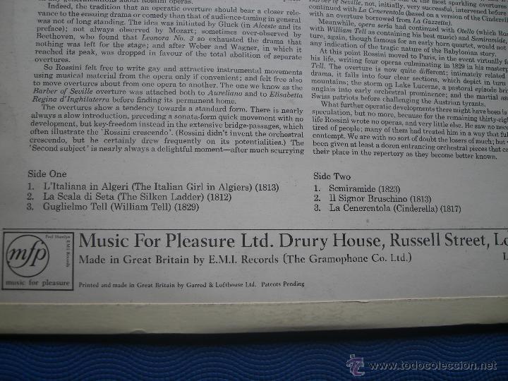Discos de vinilo: ROSSINI OVERTURES lp uk PDELUXE - Foto 3
