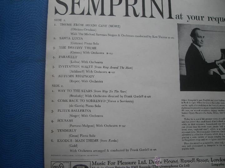 Discos de vinilo: SEMPRINI AT YOUR REQUEST LP UK 1966  PDELUXE - Foto 2