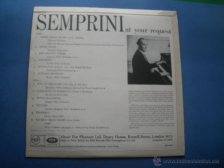 Discos de vinilo: SEMPRINI AT YOUR REQUEST LP UK 1966  PDELUXE - Foto 3