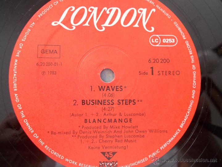 Discos de vinilo: BLANCMANGE.WAVES. MAXI 12 - Foto 3