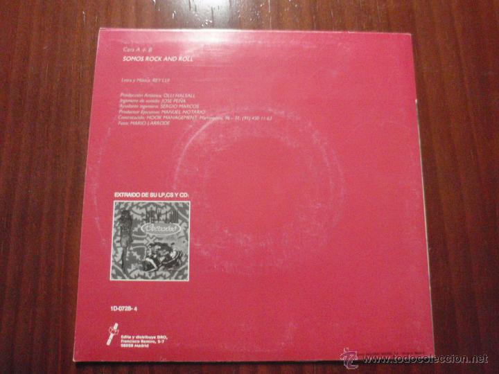 Discos de vinilo: REY LUI - SOMOS ROCKNROLL. Single DRO 1990 - Foto 2