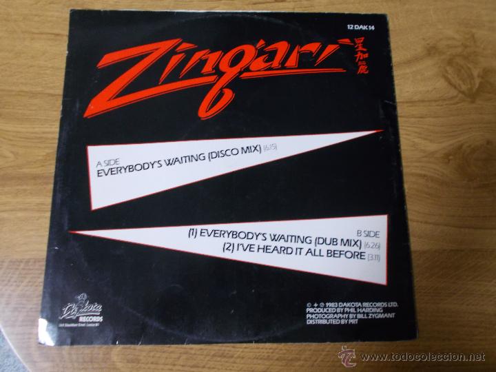 Discos de vinilo: ZINGARI. EVERYBODY&acute;S WAITING.MAXI 12 - Foto 4