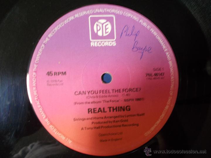 Discos de vinilo: REAL THING CAN YOU FEEL THE FORCE.MAXI 12 - Foto 2