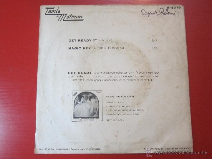 Discos de vinilo: RARE EARTH - GET READY - MAGIC KEY - A&Ntilde;O 1970 - SINGLE - [G/VG] - Foto 6