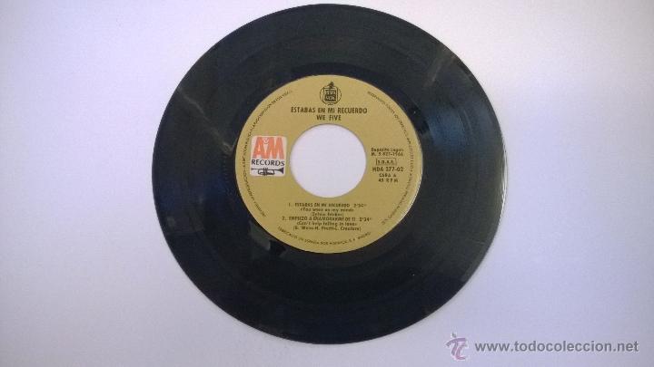 Discos de vinilo: We Five.Estabas en mi recuerdo.EP.ESPA&Ntilde;A 1966.HISPAVOX. - Foto 3