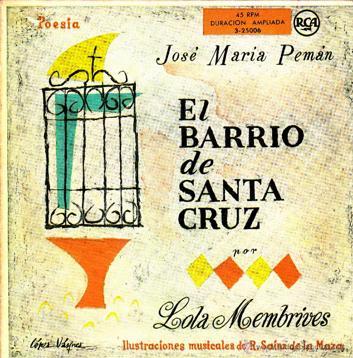 Vinyl-Schallplatten: JOSE MARIA PEMAN-EL BARRIO DE SANTA CRUZ SINGLE VINILO SPAIN