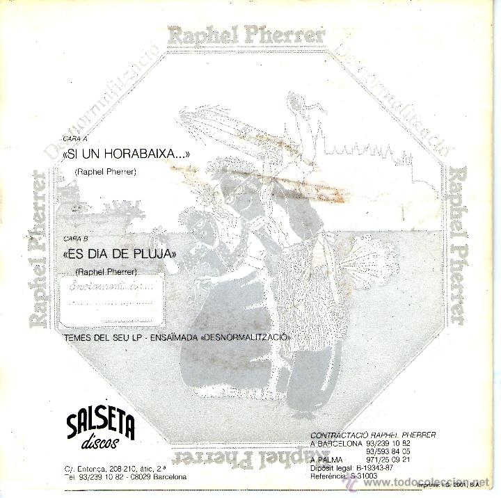 Discos de vinilo: RAPHEL PHERRER - SI UN HORABAIXA - Foto 2