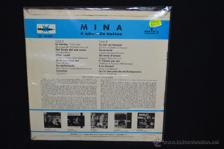 Discos de vinilo: MINA - 4 A&Ntilde;OS DE EXITOS - LP - Foto 2