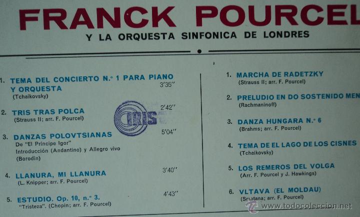 Discos de vinilo: Franck Pourcel - De Vienne &agrave; Moscou - Edici&oacute;n de 1968 de Espa&ntilde;a - Foto 3